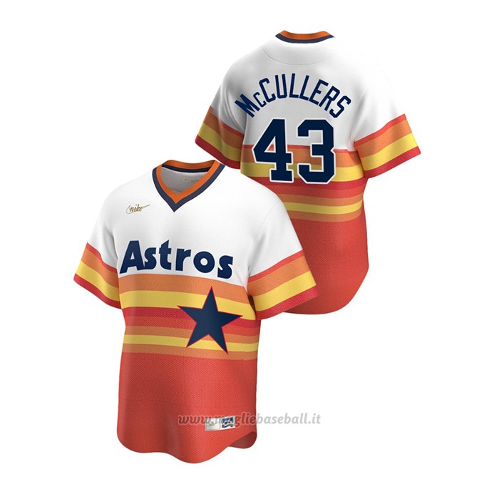 Maglia Baseball Uomo Houston Astros Lance Mccullers Cooperstown Collection Primera Bianco Arancione